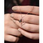 Papatya Silver 925 Ayar Siyah Zirkon Taşlı Kalp Kelebek Kadın Gümüş Kolye