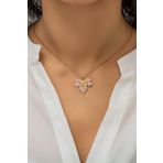 Papatya Silver Çınar Yaprağı Sonbahar Kolye Rose Altın Kaplama Gümüş Uvps400538