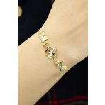Papatya Silver Kadın 925 Ayar Gümüş Gold Kaplama Kelebek Kristal Kesim Bileklik