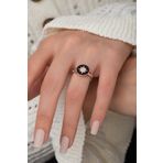 Papatya Silver Lazer Mineli Nano Zirkon Taşlı Rose Gald Kaplama 925 Ayar Gümüş Yüzük