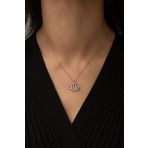 Papatya Silver UVPS100433 Kaktüs Nano Zikon Taşlı Rose Gold Kaplama Uvps100433 925 Ayar Gümüş Kolye