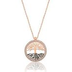 Papatya Silver UVPS100520 Hayat Ağacı Nano Zirkon Taşlı Rose 925 Ayar Kadın Gümüş Kolye