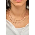 Papatya Silver UVPS100584 Sıralı Çift Zincirli Pul 925 Ayar Gümüş Kolye