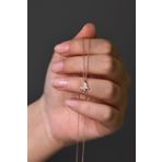 Papatya Silver UVPS100953 Rose Kaplama Beyaz Taşlı Minimal Kelebek 925 Ayar Gümüş Kolye