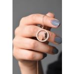 Papatya Silver UVPS101024 Rose Altın Kaplama Kalpli Aşk Çemberi 925 Ayar Gümüş Kolye