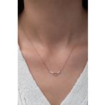 Papatya Silver UVPS101104 Rose Kaplama Peri Kanadı Kalpli 925 Ayar Gümüş Kolye