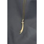Papatya Silver UVPTS10069 925 Ayar Gold Kaplama Dikey Taşlı Zülfikar Kılıç Gümüş Kolye