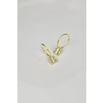 Papatya Silver UVPTS300136 925 Ayar Gold Kaplama Baget Taşlı Kare Halka Gümüş Küpe