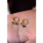 Papatya Silver UVPTS300293 925 Ayar Gold Kaplama Olives Taşlı Shakira Halka Gümüş Küpe