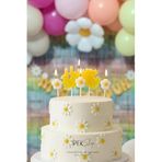 Papatya Tema Happy Birthday Mum Seti 4lü Papatya Doğum Günü Pasta Mum Seti