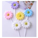 Papatya Temalı Renkli Mum 5 li 8 cm