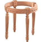 Papatya Yuvarlak Puf - ham ahşap puf 42 cm