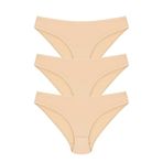 Papatya%100 Pamuk Bikini Model Külot, 3'lü Paket, Ten, S/M Beden, Kadın