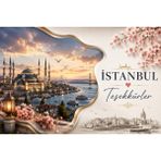 Papelia Istanbul Temalı Teşekkür Kartı | 200 gr Mat Fotoğraf Kağıdı | Ultra Gerçekçi Baskı | Hediyelik Paket ve Sipariş Teşekkür Kartı - 1000 Adet - tek ebat, renk
