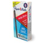 Paper Mate Ballpoint Stick Pen, Black Ink, Medium, Dozen, 1 doz olarak sat l r