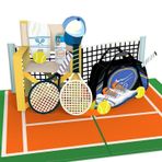papercrush® Pop Up tenis kartı - tenis oyuncuları için eğlenceli 3D doğum günü kartı (erkek, kadın, erkek ve kız) - tenis antrenörü veya spor öğretmenleri için doğum günü hediyesi