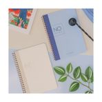 Paperora A5 Spiralli Karton Kapak Kareli Okul Defteri 80 Yaprak 2'li Set - Ders Programlı - Lacivert/bej - 41 Delft Blue