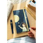 Paperora Charmlı Süresiz Haftalık Planlayıcı Cep Ajanda 9X17 cm Ay - Lacivert - Beyaz - Süresiz Cep Ajanda