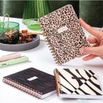 Paperora Leopar Desenli 10 x 14 cm Spiralli Çizgili Karton Kapak 3'lü Defter Seti - Standart