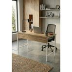 Papi-Co Forge Lite Çalışma Masası 140X60 cm Metal Ayaklı Bilgisayar Masası Modern Ofis ve Genç Odası Masası - 140 x 60 cm - Çam - Beyaz