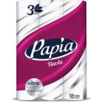 Papia 12'li Kağıt Havlu Ultra Emici ve Dayanıklı 3 Katlı Rulo Sayısı ile Temizlik İçin İdeal