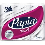 Papia Kağıt Havlu 3 Katlı Beyaz 6 Adet