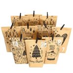 PAPIERDRACHEN Harikulade Advent Takvimi Doldurulabilir - 24 Kahverengi Hediye Torbası ve 24 Sayı Çıkartması - Motif Çocuk Motifi 1 - El İşi ve Hediye Etmek için - Noel ve Advent