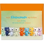 PAPIERSTROLCH XXL kart çıngırak çıngıraklı çıngıraklı çıngırak çıngırak çıngırakları, Amigurumi tarzında veda kartı, eğitimci, ilkokul öğretmeni için, XXL tebrik kartı, zarf dahil