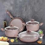 Papilla Argos Tuscany Pink Kırçıllı 7 Parça Tencere Seti