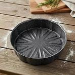 Papilla Nirvana 27 Cm Portakal Kek Kalıbı - Siyah Kırçıl Granit Görünümlü Yanmaz Yapışmaz Yuvarlak Fırın Tart Kalıbı (6 Cm Derinlik)