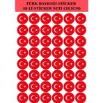 Papirus Craft Türk Bayrağı Yuvarlak Sticker 48 Li Çıkartma Etiket Seti
