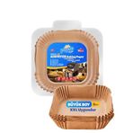 papro Airfryer Pişirme Kağıdı, Fritöz Yağlı Kağıdı, Yanmaz Kağıt XXL Uyumlu 50 Adet (Kare) (1, Kare Büyük Boy 20x20)