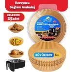 Papro Airfryer Pişirme Kağıdı,fritöz Yağlı Kağıdı Tek Kullanımlık Fırın,fritöz Pişirme Kağıdı 25'li