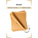 Paprulo 100 Adet Fırın Pişirme Kağıdı Ağartılmamış Tepsi Botuyunda 37x42 XL Boy Gold Kalite