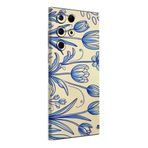 Papscover Samsung S22 Ultra Kaplama Porselen Çiçekler