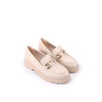 Papuç Sepeti Fncy-819 Günlük Kadın Loafer Ayakkabı Krem 39