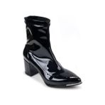 Papuçcity Snyrt 03020 Kadın 6 cm Topuklu Bot - Siyah - Rugan