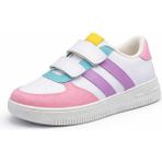 papucumun dünyası Günlük Bebek Çocuk Sneaker Cırt Cırt Bantlı Spor Ayakkabı Yürüyüş Ayakkabısı - Açık Pembe - Mor