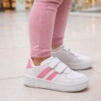 papucumun dünyası Günlük Bebek Çocuk Sneaker Cırt Cırt Bantlı Spor Ayakkabı Yürüyüş Ayakkabısı - Pembe
