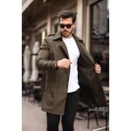 papucumun dünyası Uzun Beli Kemerli Apoletli Trençkot & Pardesü - Haki