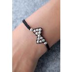 Papyon Boncuklu İpli Kadın Bileklik Gümüş Kaplama El Yapımı Ayarlanabilir Kadın Bileklik