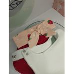 Papyonbaby0 3'Lü Set Mama Önlüğü & Çilek Motifli Saç Bandı - Çok Renkli - Organik & El Yapımı