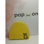 Papyonbaby0 Panda Desenli Bebek Bere - Sarı - Organik & El Yapımı