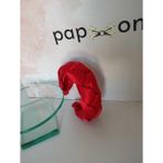 Papyonbaby0 Saten Örgü Taç - Kırmızı - Organik & El Yapımı