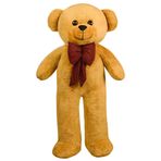 Papyonlu Dev Pelüş Yumuşak ve Sevimli Büyük Boy Oyuncak Ayı,Sarılmalık Ayı,Papyonlu Ayıcık,Sevgiliye Hediye Ayıcık,Dev,Büyük Boy (100cmKahve)
