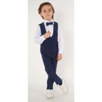 Papyonlu Yelekli Takım Elbise 3105 - Lacivert - 11 Yaş
