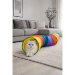 PapyonPet S Model Kıvrımlı Kedi Tüneli Katlanabilir Gökkuşağı Kedi Köpek Oyun Tüneli Evcil Hayvan