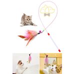 PapyonPet Tüylü Ve Çıngıraklı Kedi Oyun Oltası – 90 Cm Kedi Oyuncağı