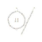Para İnci Kolye Bileklik Küpe Üçlü Set (Rose)