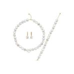 Para İnci Kolye Bileklik Küpe Üçlü Set (Sarı)